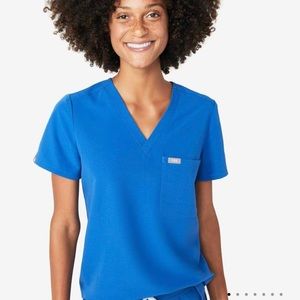 FIGS Royal Blue XS Catarina One Pocket Scrub Top